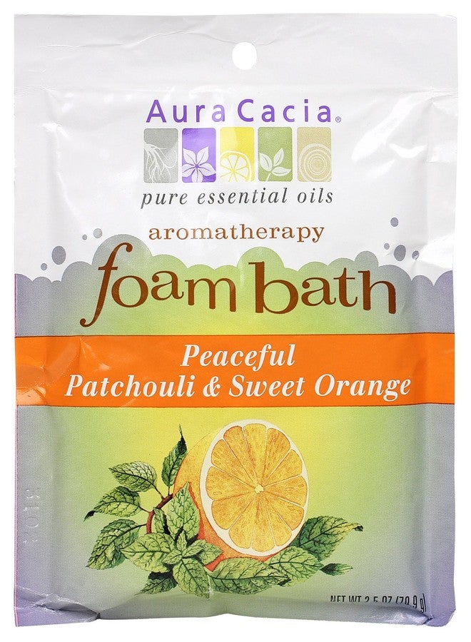 Aura Cacia Aromatherapy Foam Bath, Peaceful Patchouli and Sweet Orange, 2.5 ounce packet (Pack of 3) - Image 1