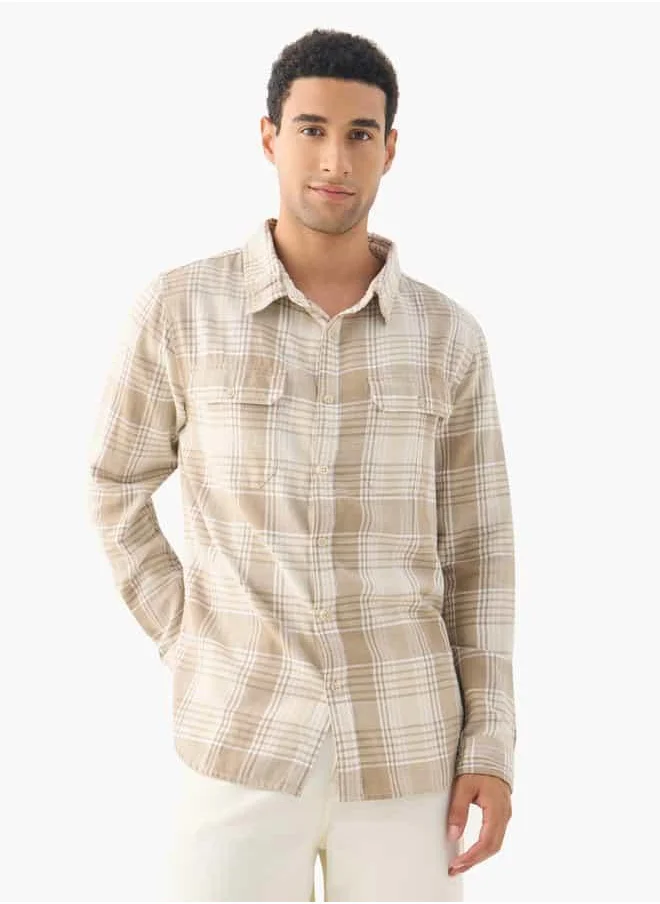 Lee Cooper Lee Cooper Checked Shirt with Pockets and Long Sleeves