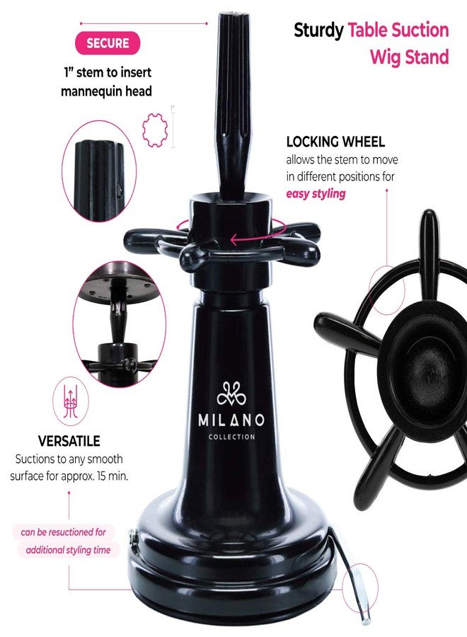 MILANO COLLECTION 5pc. Wig Accessories Essential Starter Kit with Original WiGrip, Mannequin Head, Suction Clamp, T-Pins, and Teasing Comb - Image 2