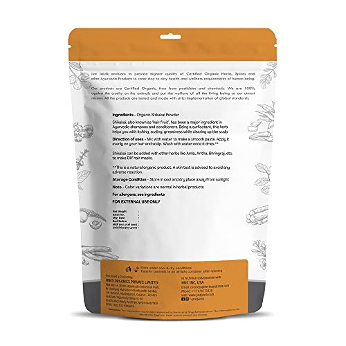Just Jaivik Organic Shikakai Powder/Acacia Concina for Hair Care, 227g - Image 2