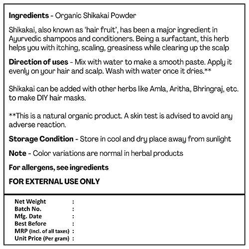Just Jaivik Organic Shikakai Powder/Acacia Concina for Hair Care, 227g - Image 3