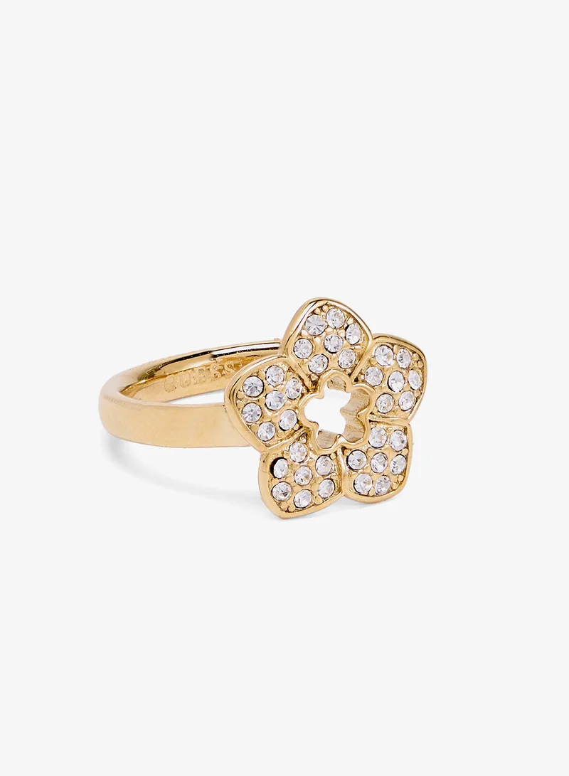 GUESS 14mm Pave Flower Mini Ring