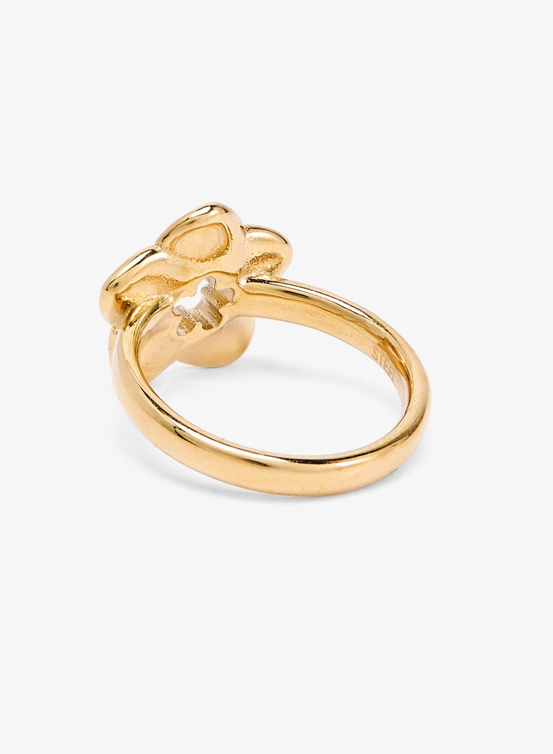 GUESS 14mm Pave Flower Mini Ring - Image 3