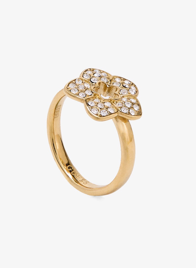 GUESS 14mm Pave Flower Mini Ring - Image 2