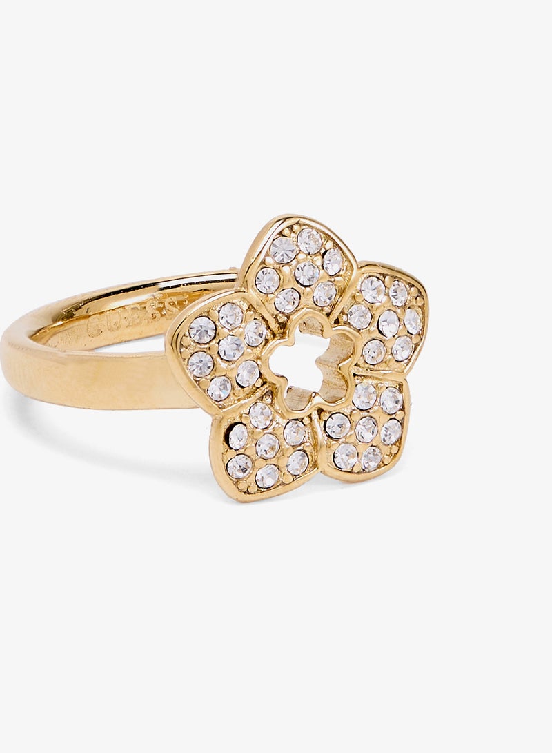 GUESS 14mm Pave Flower Mini Ring - Image 4