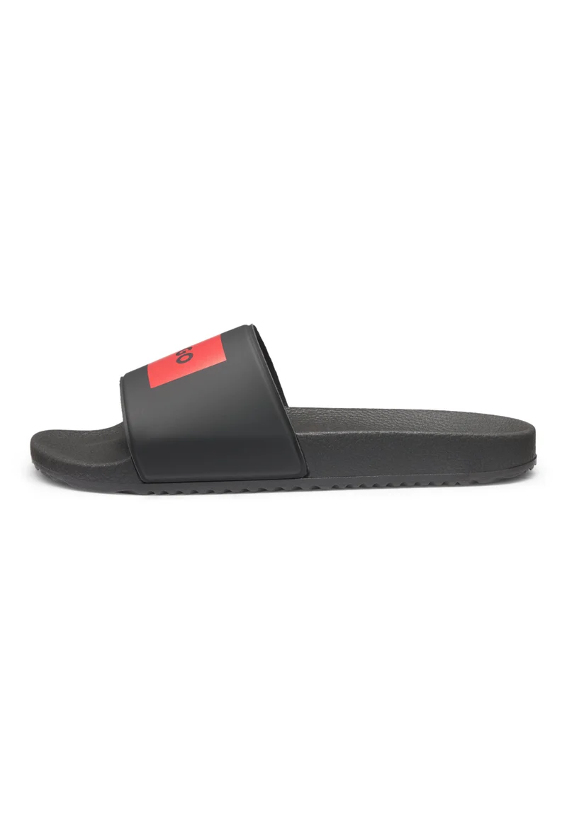 HUGO black Slides with logo strap for Men | Best Price UAE