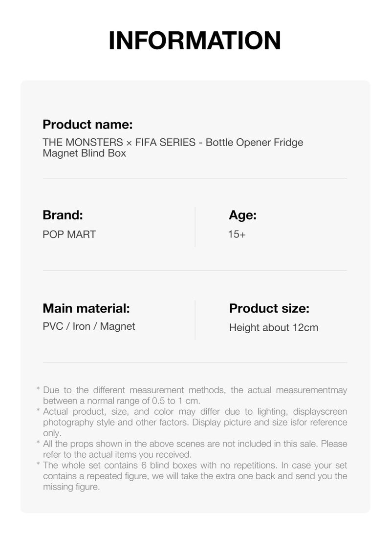 POP MART THE MONSTERS × FIFA SERIES - Bottle Opener Fridge Magnet Blind Box - Image 4