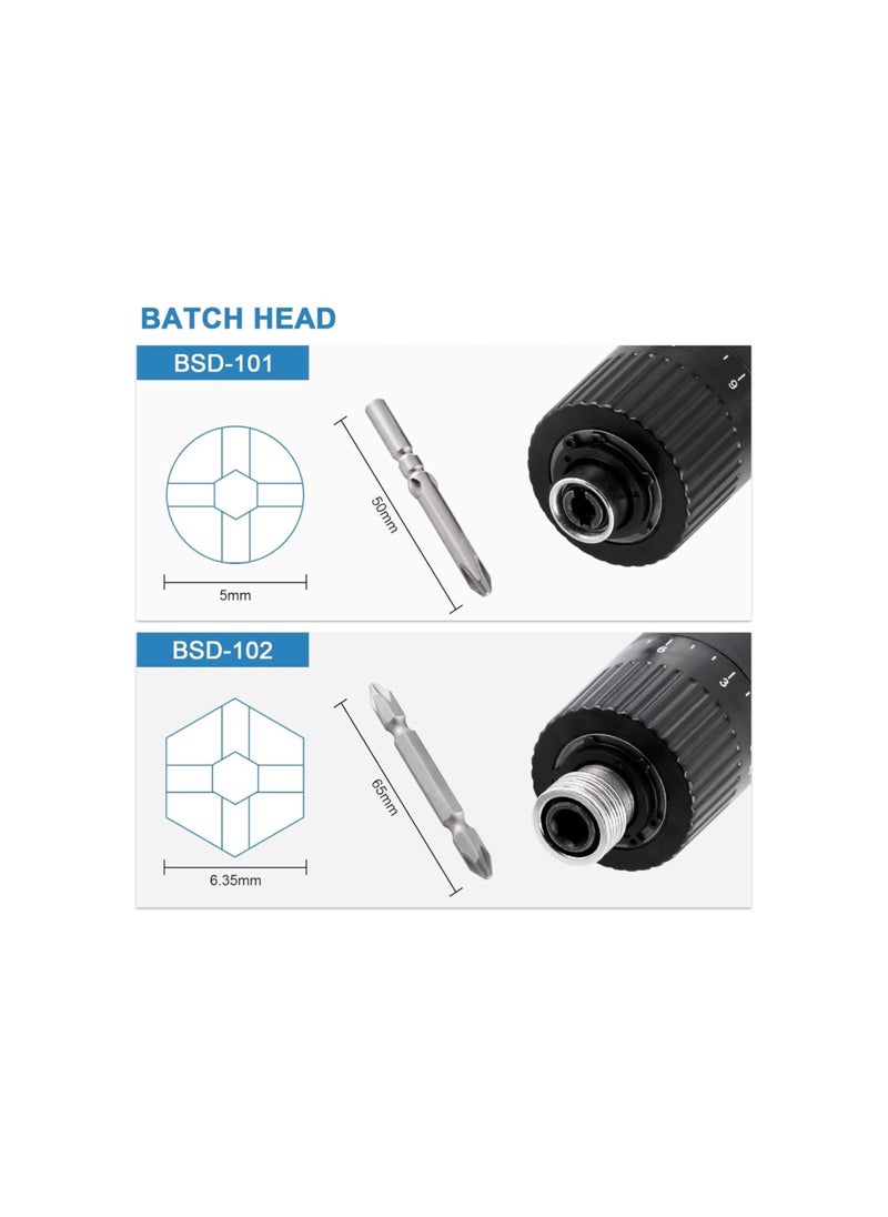 silvercnc - Electric Screwdriver Sets Torque Adjustable Drill Tool Applicable Batch Head 5mm 110-220V (BSD-101) - Image 1
