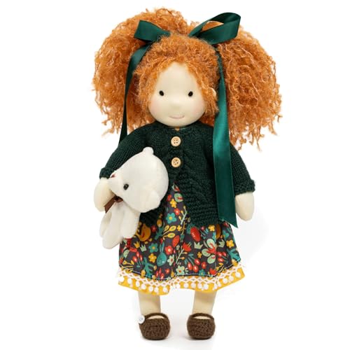BlissfulPixie Handmade Waldorf Hanne 12 Soft Girl Rag Doll with Cute Stuffed Plush Ideal First Doll for Babies Toddlers - Image 1