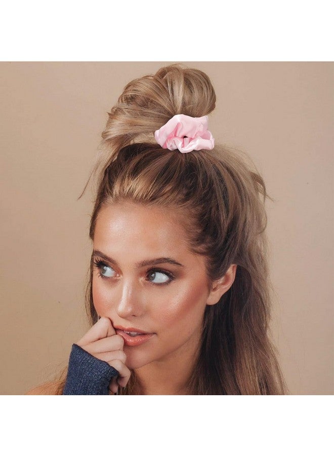 KICOSY Pink Silk Hair Scrunchies for Women Girls 12Pcs Bulk for Thick Hair No Damage Hair Ties Accessories - Image 2