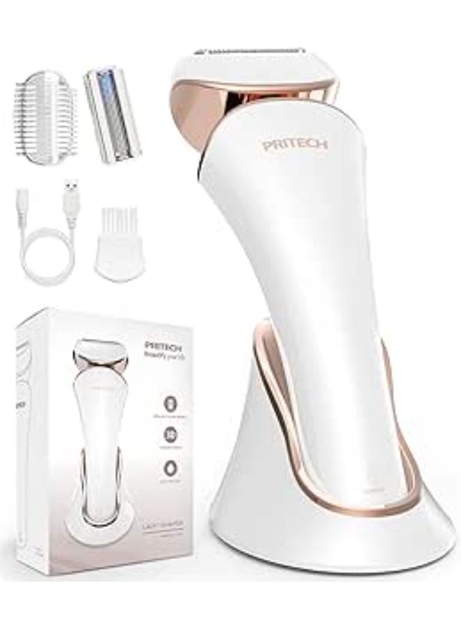 PRITECH Electric Shaver for Women,Ladies Shaver,Lady Razor for Legs,Arm,Underarm,Bikini,USB Rechargeable Razor Wet&Dry Cordless for Woman - Image 1