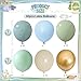 Paeyeq Dusty Blue Green Balloons 60 Pcs 12 Inch Haze Fog Blue Sage Green Balloons with Sand White Metallic Gold Balloon for Boho Baby Shower Wedding Birthday Engagement Bridal Shower Party Decoration - Image 4