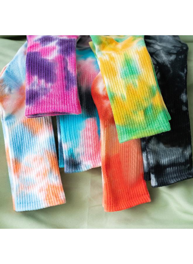 VUELO Tie-dye Mid-calf Cotton Socks Street Tide Socks, Gradient Grey Fashion Sports Socks, Unisex - Image 2