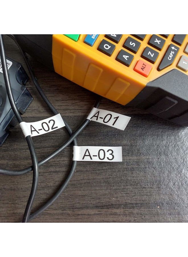 AONOMI 4-Pack Equivalent to DYMO 18489 3/4' Industrial Flexible Nylon Label Tapes for DYMO LabelWriter, Rhino 5200, 4200, 6000, 5000 Label Makers and More, Black on White, 3/4-inch x 11.5 feet - Image 5