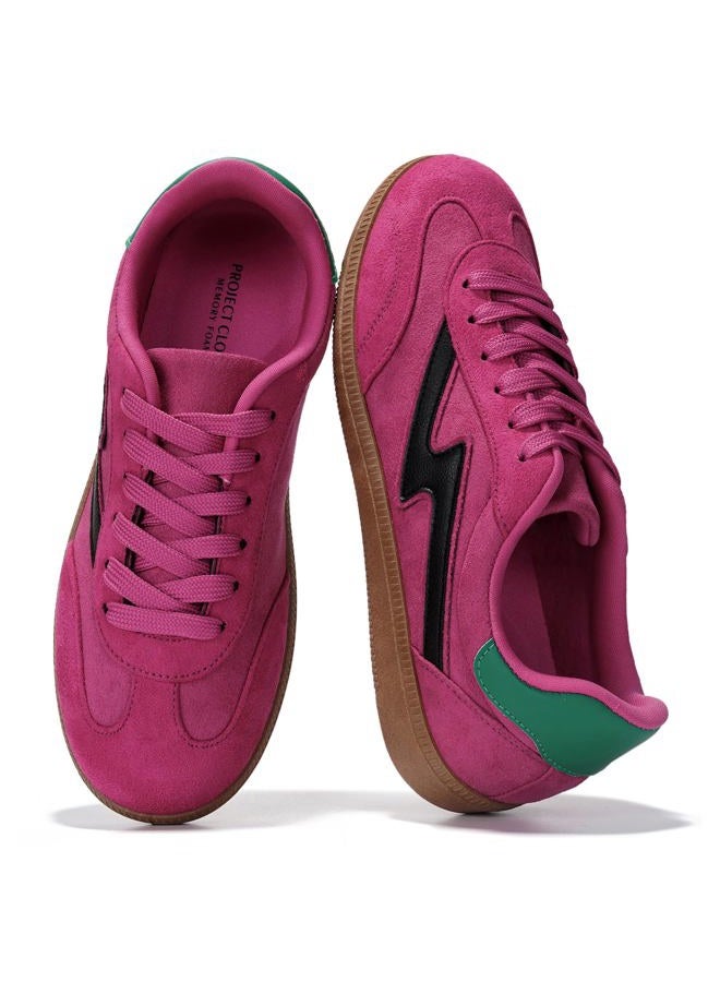Project Cloud Sneakers for Women - Lace-Up Shoes for Women Trendy Women Sneakers with Memory Foam Insole Women's Fashion Sneakers Non-Slip Womens Shoes (Irita), Pink Combo, 7.5 - Image 1