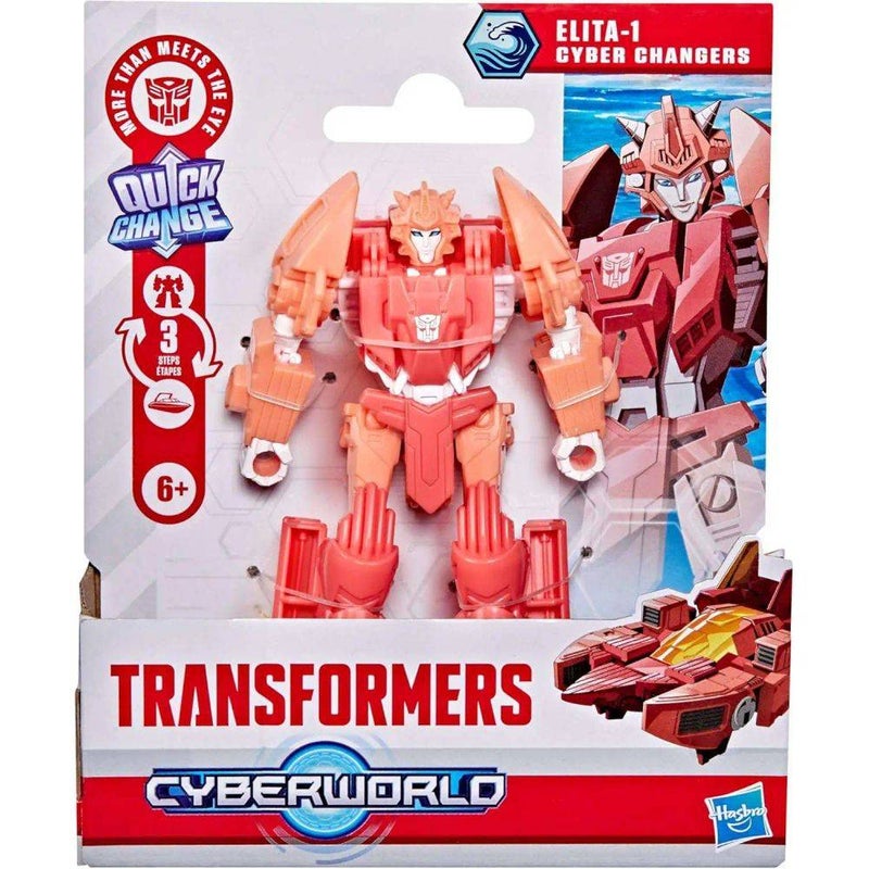 Transformers Cyberworld 2-in-1 Cyber Changers Elita-1 Action Figure (10 cm)