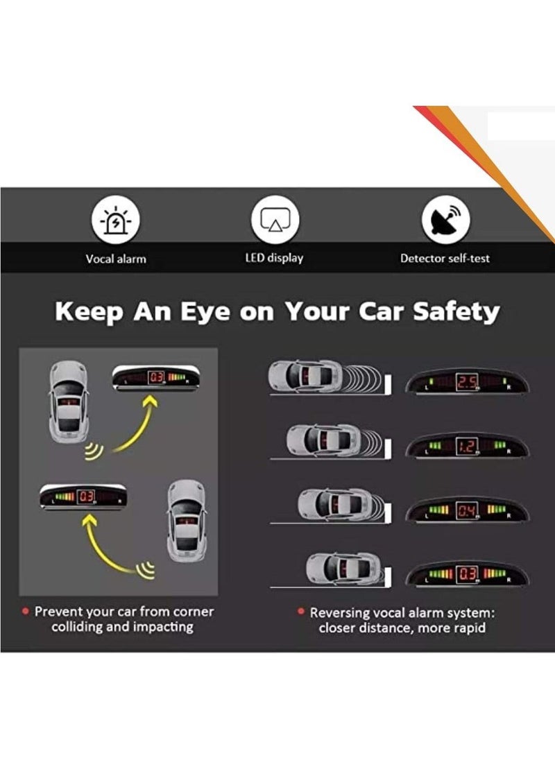 Toby's - Car Parking Sensor 4 Sensors Auto Reverse Assistance Backup Radar Detector System - Image 1
