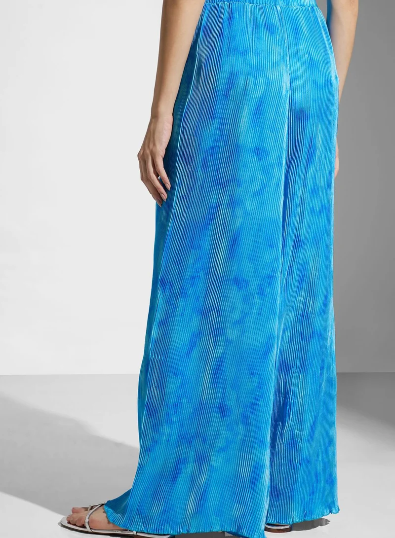 SINOIR Wide Leg Printed Pants