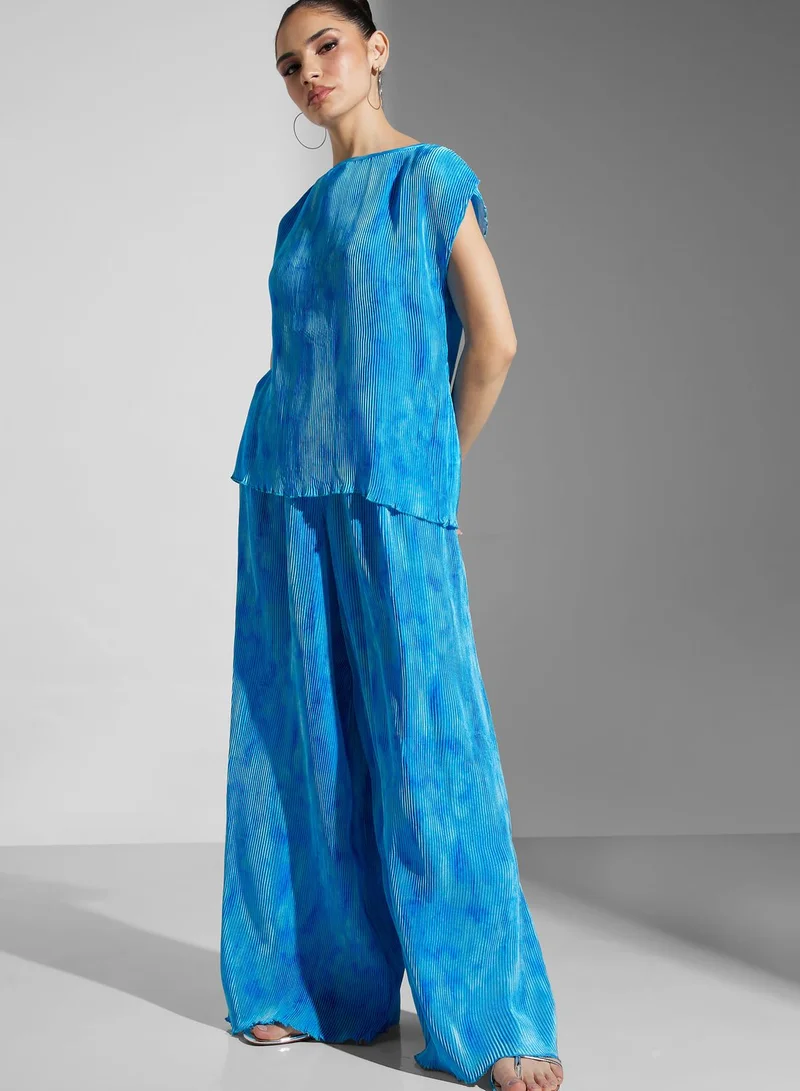 SINOIR Wide Leg Printed Pants