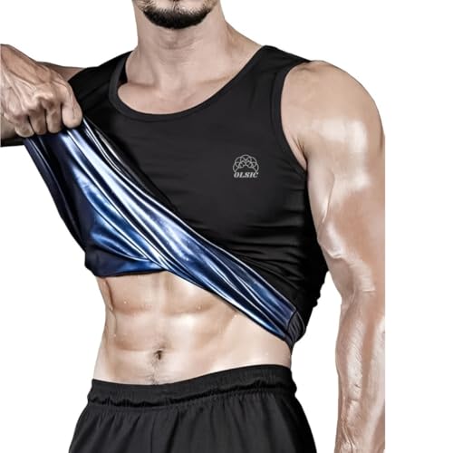 OLSIC Polyester Man Sweat Shaper and Sliming Vest for Weight Loss, Exercises and Fitness Fat Burning Shaper for Man & Women (Black, L) - Image 1