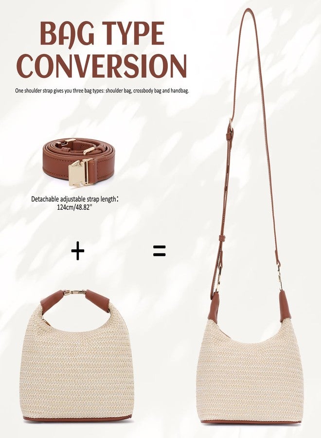 SUKUTU Straw Bag for Women Summer Beach Shoulder Bag Vacation Woven Crossbody Purse Small Top Handle Satchel Handbag - Image 5
