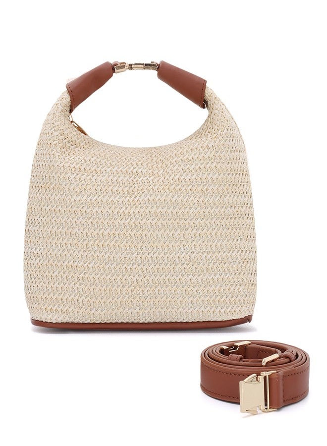 SUKUTU Straw Bag for Women Summer Beach Shoulder Bag Vacation Woven Crossbody Purse Small Top Handle Satchel Handbag - Image 1