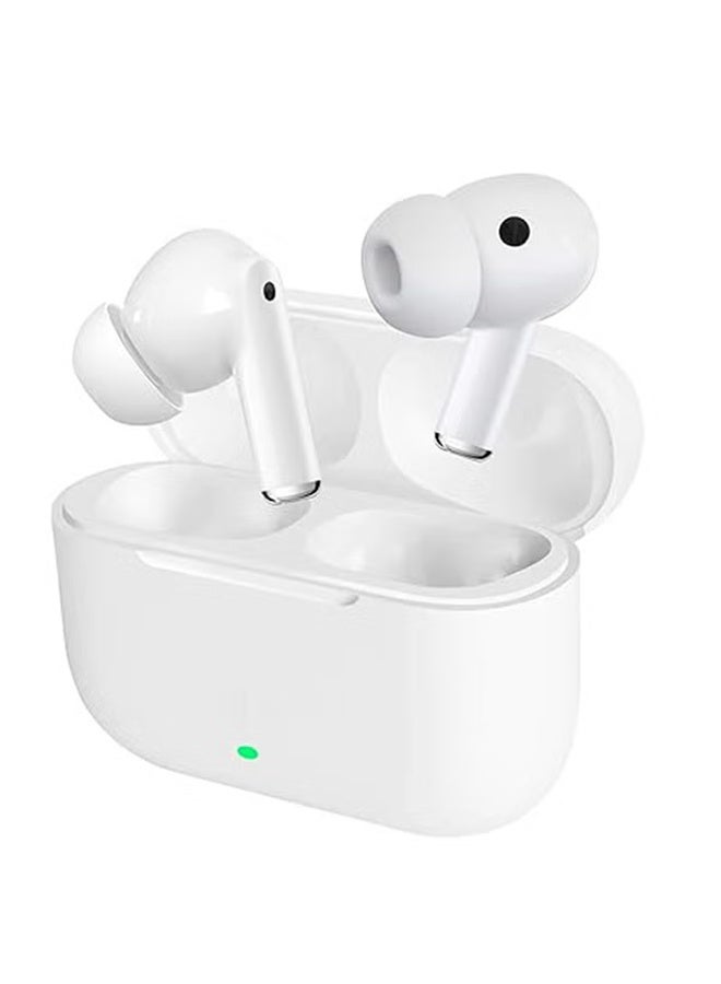 True Wireless Earphones Bluetooth 5.3 Microphone Noise Cancellation Waterproof High-Fidelity Stereo Sound Long-Lasting Battery Automatic Pairing Compatible, White  - Image 1