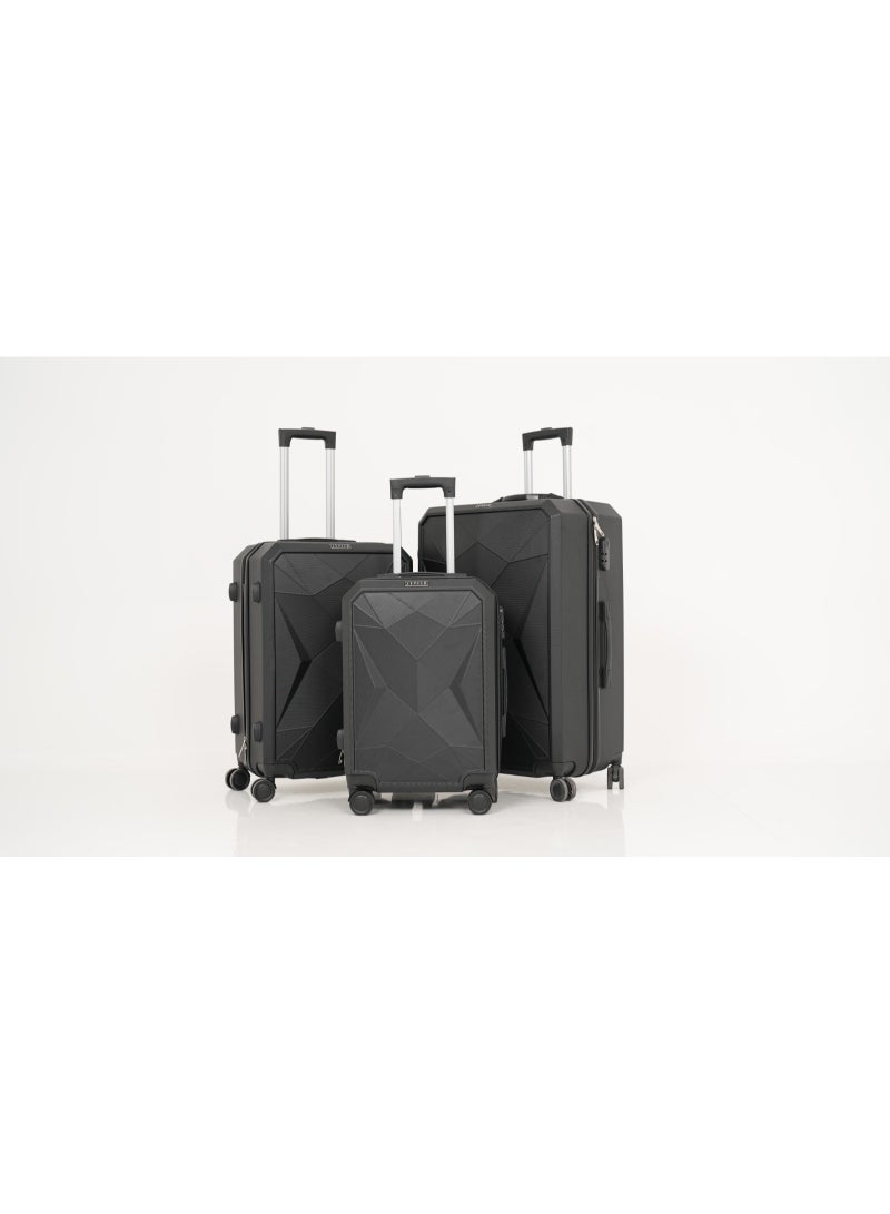 LEVELO ABS Set of 3 Travel Luggage / 20" 40L, 24" 66L, 28" 97L / Impact-Resistant / Double Wheels / Integrated Weighing Scale / Combination Lock / Scratch-Resistant / Durable Iron Trolley - Image 5
