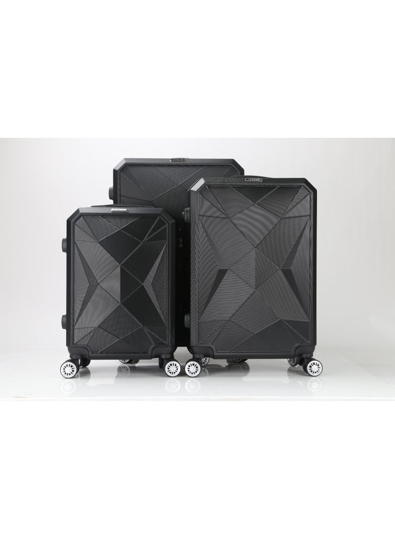 LEVELO ABS Set of 3 Travel Luggage / 20" 40L, 24" 66L, 28" 97L / Impact-Resistant / Double Wheels / Integrated Weighing Scale / Combination Lock / Scratch-Resistant / Durable Iron Trolley - Image 3