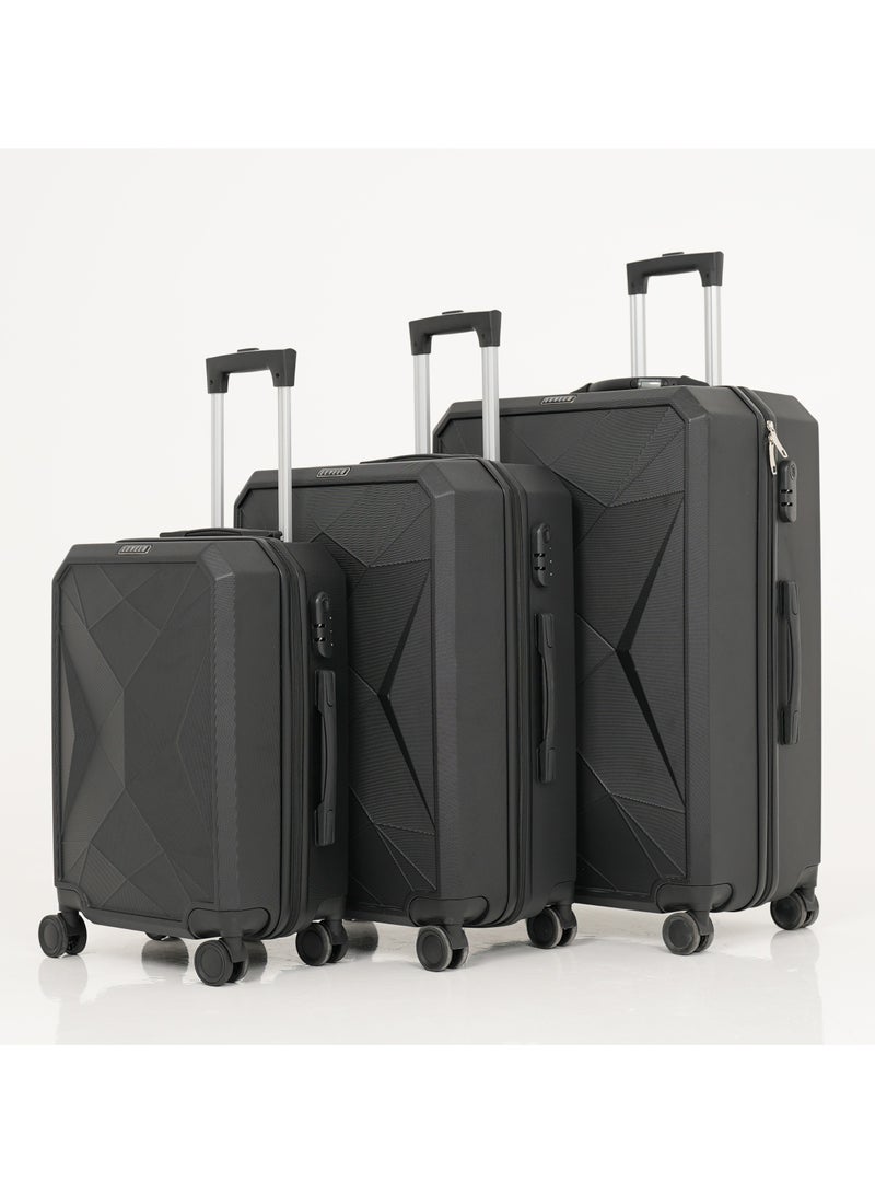 LEVELO ABS Set of 3 Travel Luggage / 20" 40L, 24" 66L, 28" 97L / Impact-Resistant / Double Wheels / Integrated Weighing Scale / Combination Lock / Scratch-Resistant / Durable Iron Trolley - Image 1