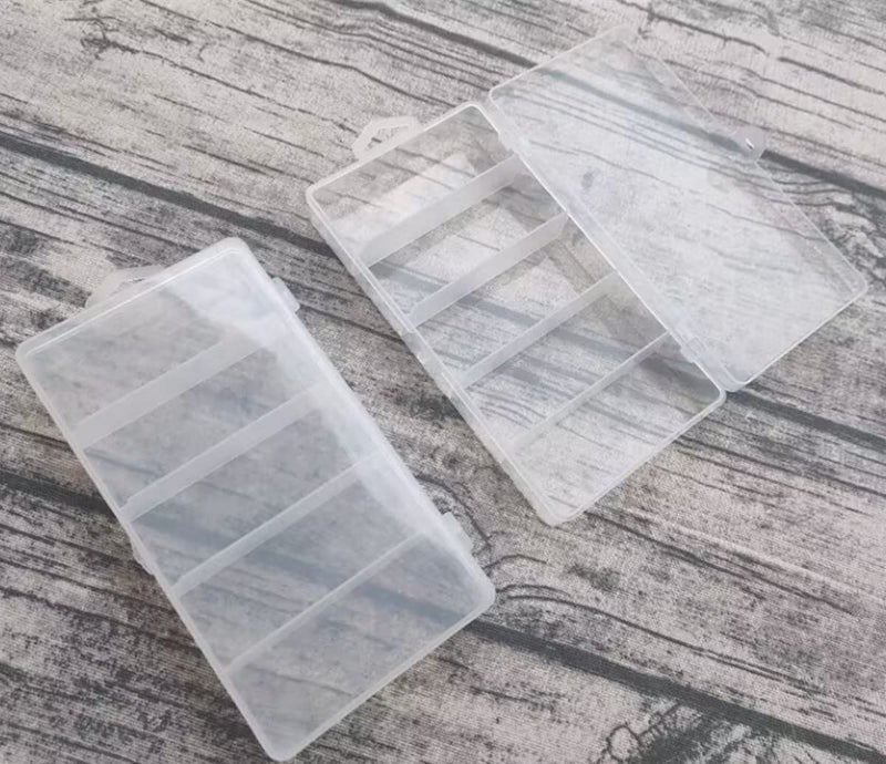 Jilukibo 3 Pack 5 Grid Clear Plastic Fishing Tackle Accessory Box Container, Clear Tiny Fishing Lure Bait Hooks Storage Box for Jewelry Making Organizer (7.08 x 3.74 x 1.18inch) - Image 3