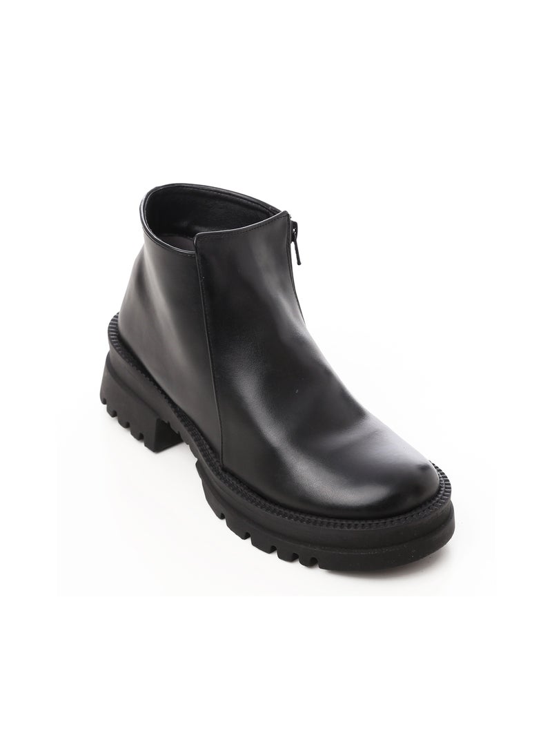 Mr.joe Side Zipper Leather Ankle Boots Black - Image 3