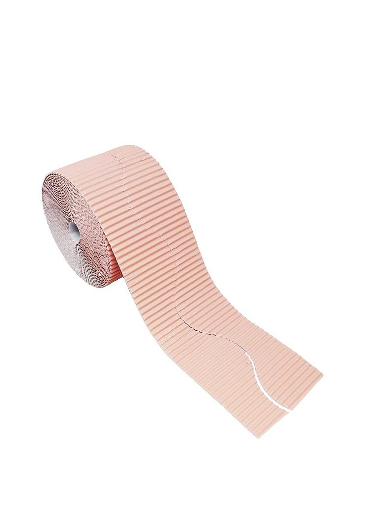 Terabyte Corrugated Display Borders for School Classroom Decorations,Border Rolls for Displays Border Rolls Corrugated Backing Paper for Wall Displays School (Width 10cm x  Length 15cm) Peach Color - Image 2