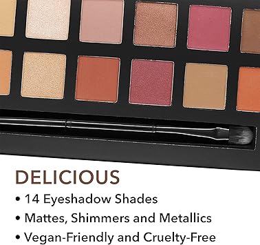 W7 Delicious Eyeshadow Palette 14 Natural Berry Toned Colors Flawless LongLasting Makeup - Image 3