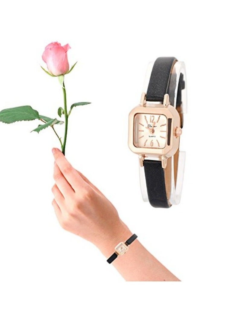Fashionable Female Quartz Wrist Watch, Analog PU Strap Wristwatch Quartz Watch Casual PU Strap Watch Fashion Wristwatch Chic Wristwatch Stylish Timepiece with Elegant Design for Women - Image 1