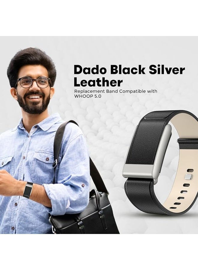 Dado Luxe Tapered Leather Replacement Band Compatible with WHOOP 5.0, One, Peak, and Life Fitness Tracker – Durable & Comfortable | Not for Whoop Gen 4 - Image 2