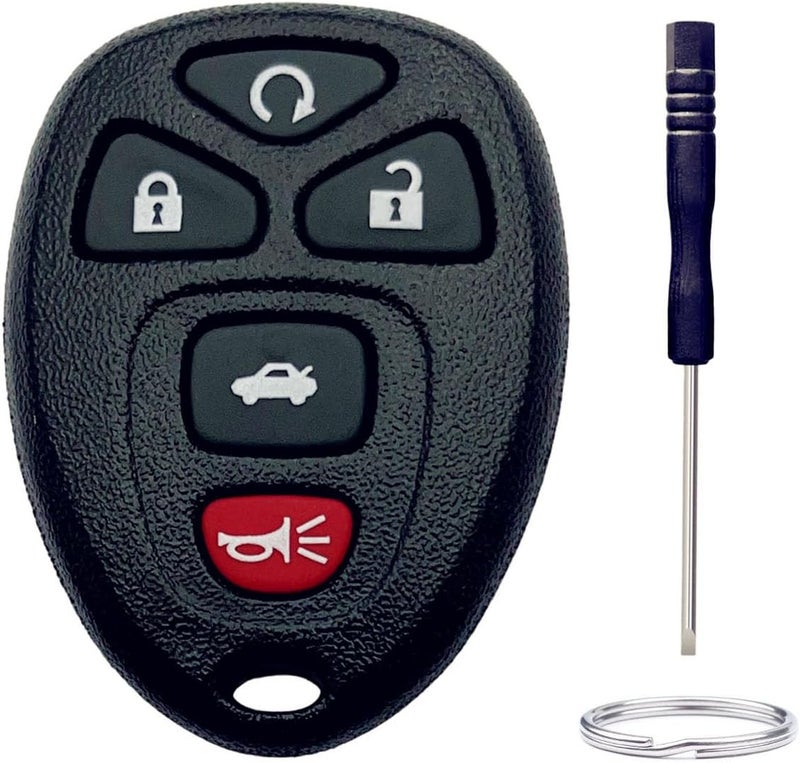 ADUDS Key Fob Shell Replacement for Cadillac DTS/Chevy Impala Monte Carlo 2006-2013 (OUC60270, OUC60221) 5 Button Car Keyless Entry Remote Control Key Fob Case Cover (5 Button-A) - Image 1