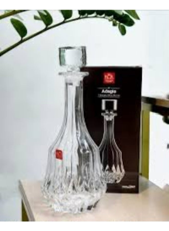 RCR The crystal bottle from the Italian brand RCR, specifically the Adagio model, features a classic engraved design and comes with a capacity of 1 liter - Image 2