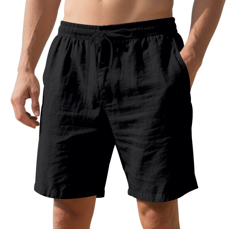 Summer Men'S Shorts Linen Thin Beach Casual Loose Five-Point Shorts For Men - Image 3