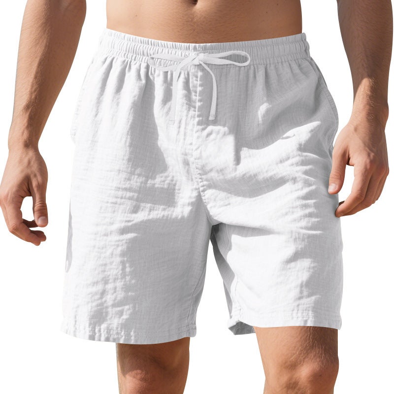 Summer Men'S Shorts Linen Thin Beach Casual Loose Five-Point Shorts For Men - Image 1