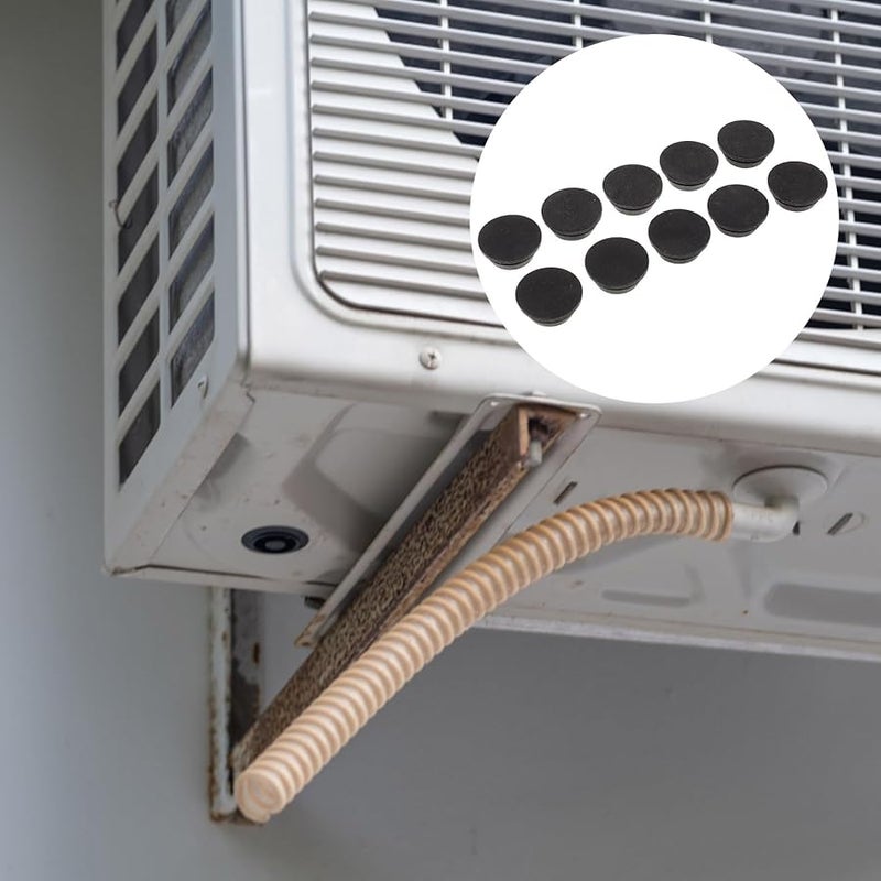 10Pcs 2 4X2 4cm Black Round Rubber AC Drain Hole Plugs For Mini Split And Window Air Conditioners - Image 4