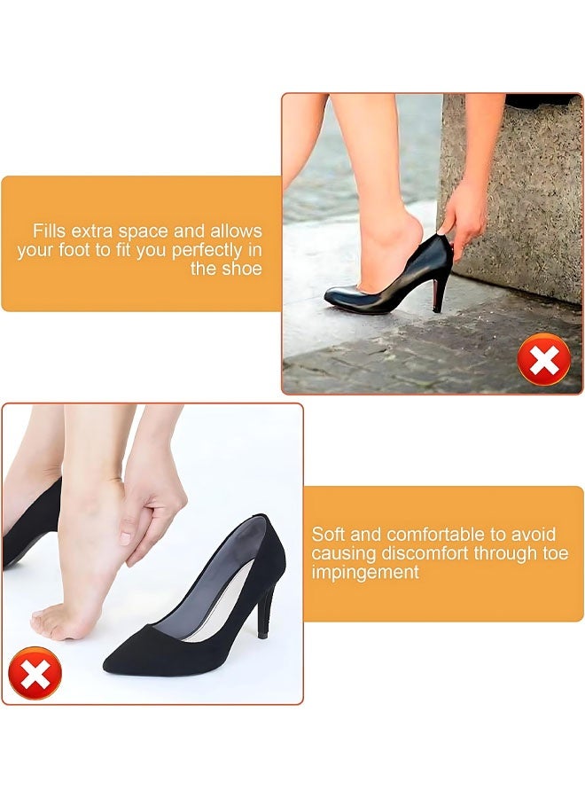 4 Pairs Soft Sponge Adjustable Shoe Filler， Big Toe Plug Foot Brace Shoe Pads Unisex Shoe Too Big Inserts For High Heel Women Reusable Make Big Shoes Fit - Image 4
