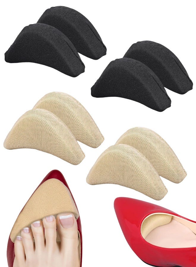 4 Pairs Soft Sponge Adjustable Shoe Filler， Big Toe Plug Foot Brace Shoe Pads Unisex Shoe Too Big Inserts For High Heel Women Reusable Make Big Shoes Fit - Image 1