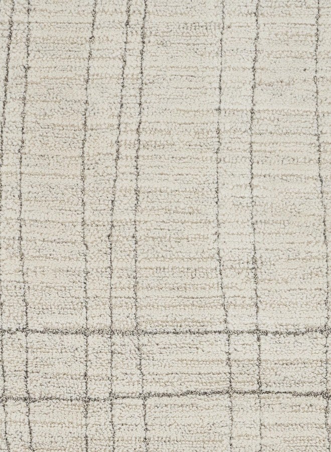 Nourison Home Santa Cruz Abstract Ivory Grey 2'2" x 7'6 Area Rug, Easy-Cleaning, Non Shedding, Bed Room, Living Room, Dining Room, Kitchen (2x8) - Image 4