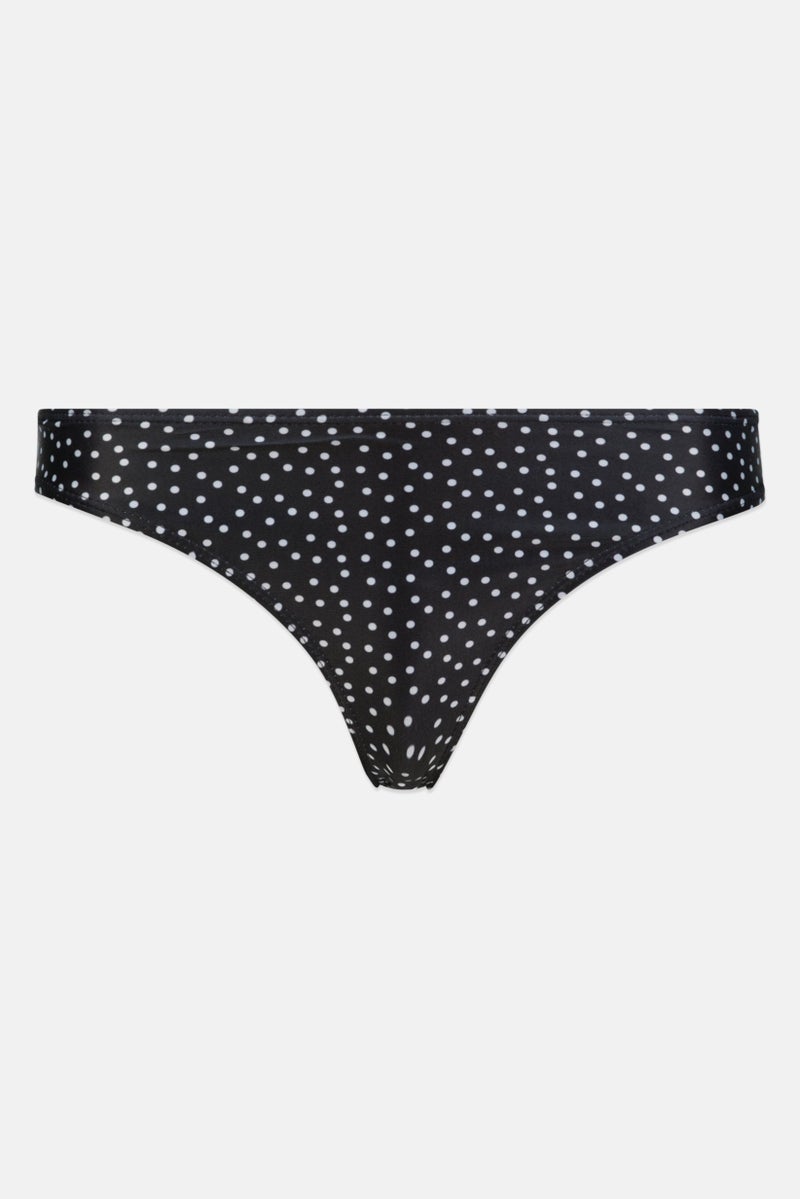 Miss Selfridge Women Pull On Polka Dot Bikini Bottom, Black  - Image 1