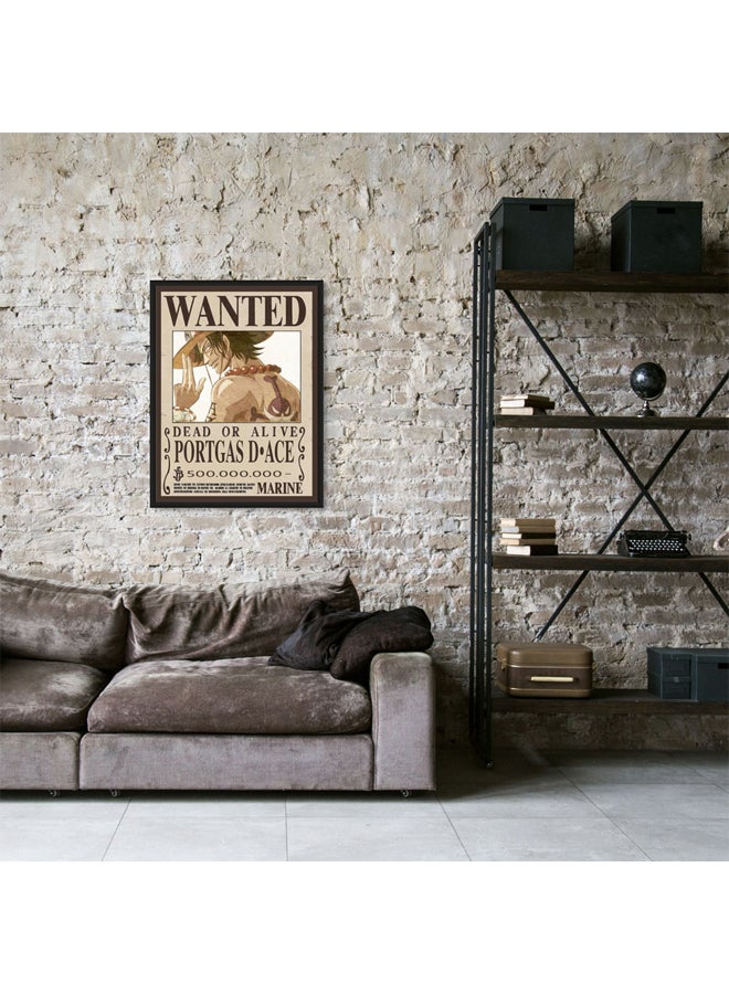 Art Decor Art Decor Framed Fine Art One Piece Wanted Poster Wall Art Portas D Ace Anime Artwork Portrait Print Wall Décor for Bedroom Boys' Room Living Room Gaming Room  - Image 3