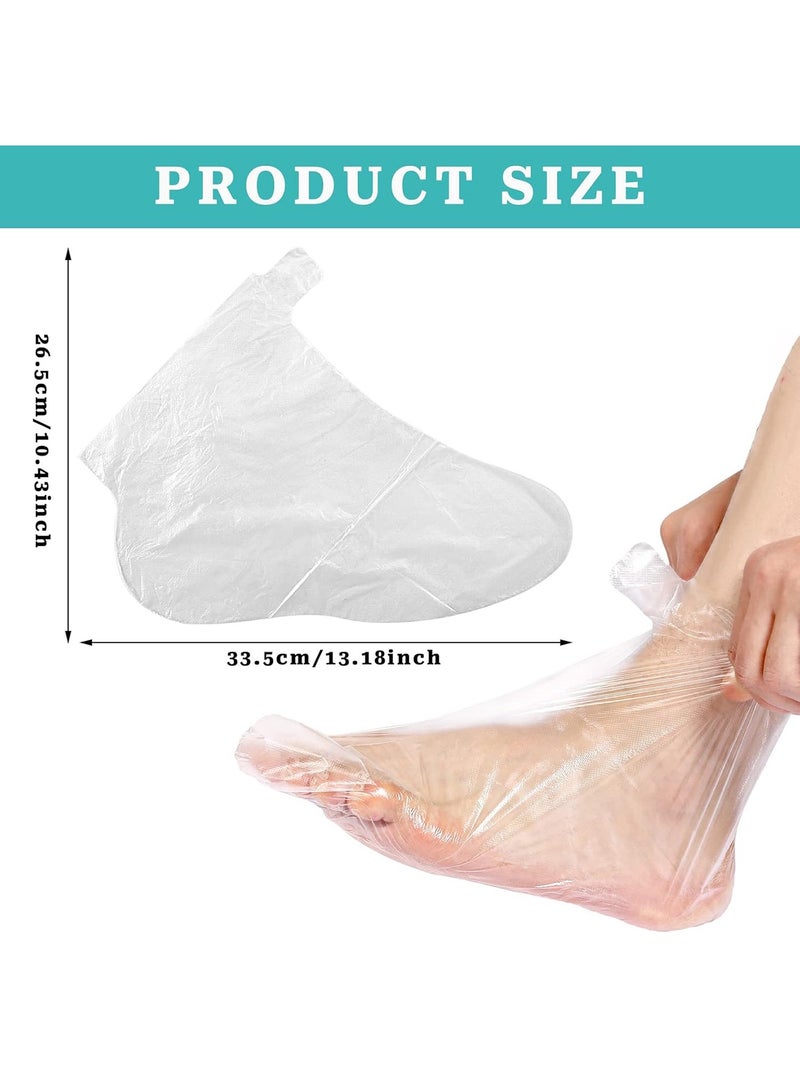 500 Piece Clear Plastic Disposable Booties with Sticker Paraffin Wax Foot Bath Liners Feet Protectors Covers Foot Spa Socks Thermal Therapy Feet Covers Bags - Image 4