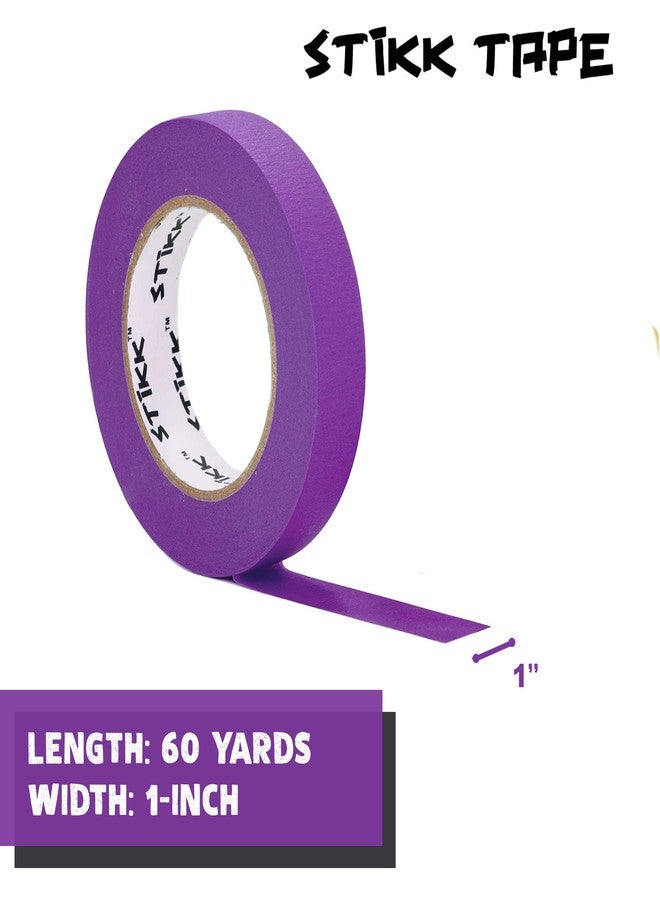 STIKK Painters Tape - 3pk Purple Painter Tape - 1 inch x 60 Yards - Paint Tape for Painting, Edges, Trim, Ceilings - Masking Tape for DIY Paint Projects - Residue-Free Painting Tape - Image 2