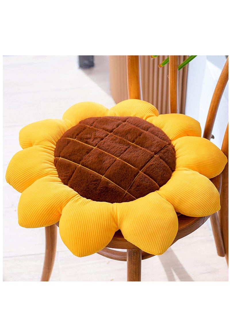 SYOSI Sunflower Flower Plush Pillow, Soft and Comfortable Sunflower Smiley Cushion Colorful Sun Flower Plush for Home Bedroom Shop Restaurant Decor (True Sunflower) - Image 1