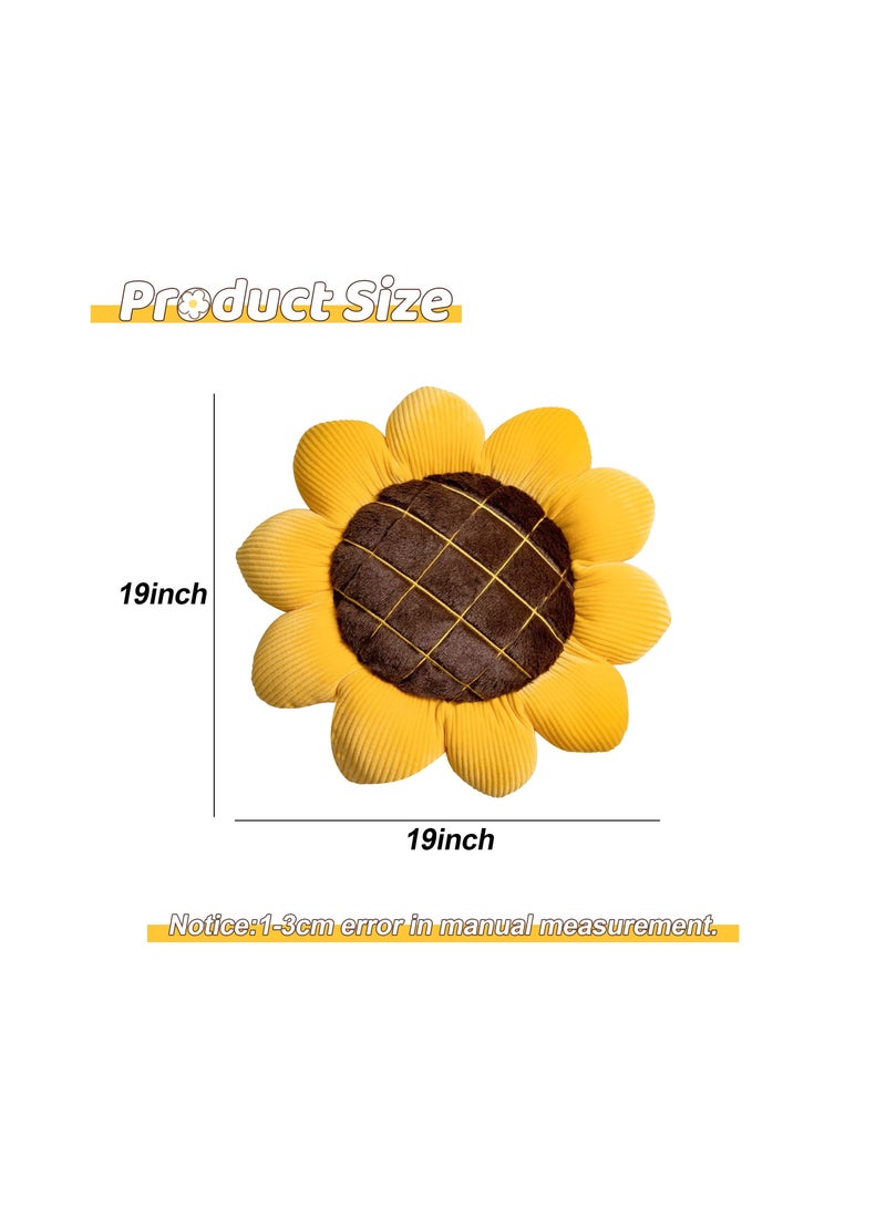 SYOSI Sunflower Flower Plush Pillow, Soft and Comfortable Sunflower Smiley Cushion Colorful Sun Flower Plush for Home Bedroom Shop Restaurant Decor (True Sunflower) - Image 2